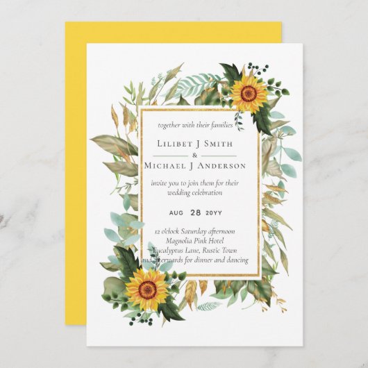 Boho Sunflower Sage Greenerity Wedding (Vorne/Hinten)