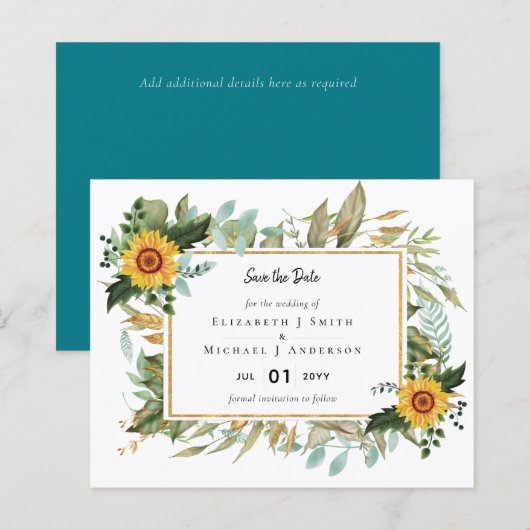 Boho Sunflower Sage Greenerity Wedding (Vorne/Hinten)