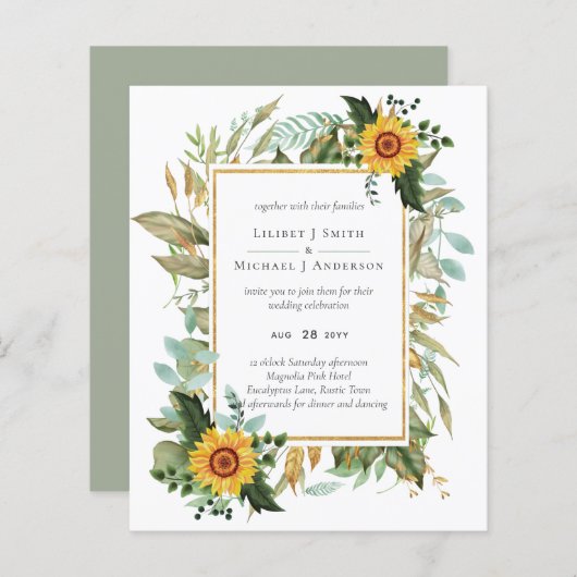 Boho Sunflower Sage Greenerity Wedding (Vorne/Hinten)