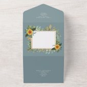 Boho Sunflower Sage Greenerity Wedding All In One Einladung (Außenbereich)