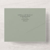 Boho Sunflower Sage Greenerity Wedding All In One Einladung (Rückseite)