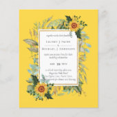 Boho Sunflower Sage Greenerity Wedding Flyer (Vorne)