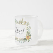 Boho Sunflower Sage Greenerity Wedding Mattglastasse (VorderseiteRechts)