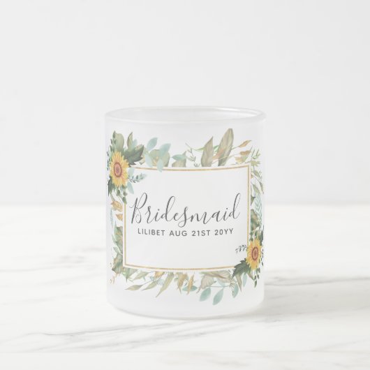 Boho Sunflower Sage Greenerity Wedding Mattglastasse (Mittel)