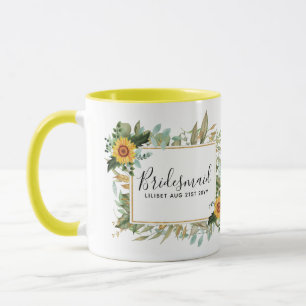 Boho Sunflower Sage Greenerity Wedding Tasse