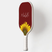 Boho Sunflower Simple Red Personalisiert Pickleball Schläger (Links)