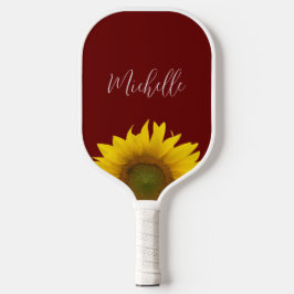 Boho Sunflower Simple Red Personalisiert Pickleball Schläger