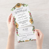Boho Sunflower Song Request UAWG Wedding All In One Einladung (Abreißen)