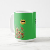 Boho Sunflower Tribal Pattern Mug – Warm Sunshine Kaffeetasse (Vorderseite Links)