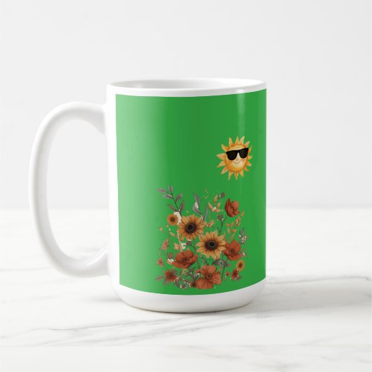 Boho Sunflower Tribal Pattern Mug – Warm Sunshine Kaffeetasse (Links)
