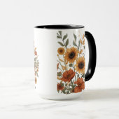Boho Sunflower & Tribal Pattern Tasse - Warme Erde (VorderseiteRechts)