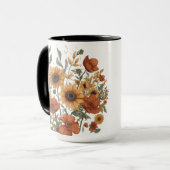 Boho Sunflower & Tribal Pattern Tasse - Warme Erde (Vorderseite Links)