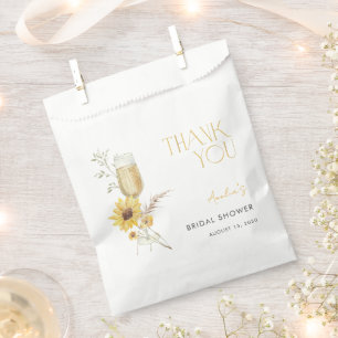 Boho Sunflower Vielen Dank Brautparty Geschenktütchen