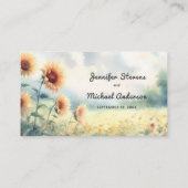 Boho Sunflower Watercolor Rustic Wedding Website Begleitkarte (Rückseite)