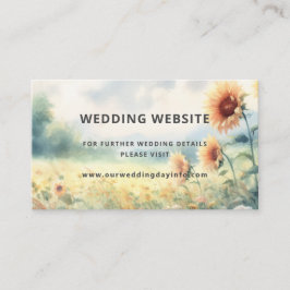 Boho Sunflower Watercolor Rustic Wedding Website Begleitkarte
