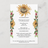 Boho Sunflower Wedding Details Umschließungskarte Begleitkarte (Vorderseite)