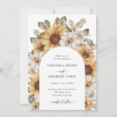 Boho Sunflower Wedding Einladung (Vorderseite)