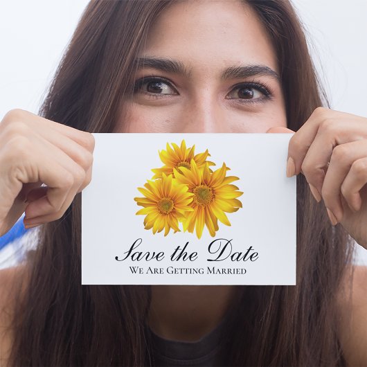 Boho Sunflower Wedding Floral Save the Date Postkarte