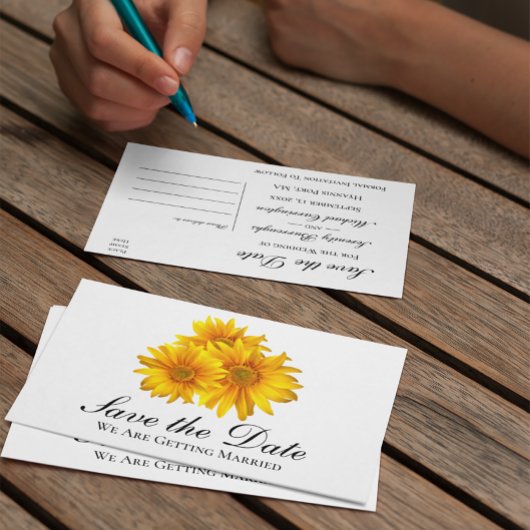 Boho Sunflower Wedding Floral Save the Date Postkarte