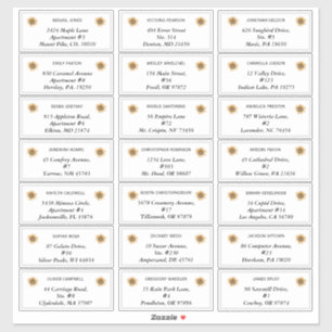 Boho Sunflower Wedding Guest Address Labels