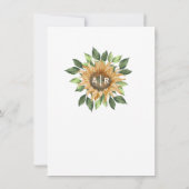 Boho Sunflower Wedding Menü Auswahl RSVP Karte (Rückseite)