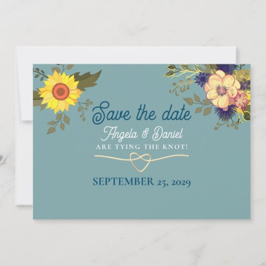 Boho Sunflower Wedding Save The Date (Vorderseite)