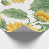 Boho Sunflower Yellow Floral Pattern Spring Summer Geschenkpapier (Ecke)