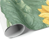 Boho Sunflower Yellow Floral Pattern Spring Summer Geschenkpapier (Rolleneckpunkt)