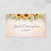 Boho Sunflowers Any Profession  Visitenkarte (Vorderseite)