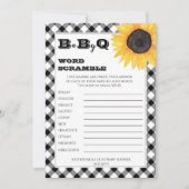 Boho Sunflowers Baby Dusche Word Scramble Einladung (Vorderseite)