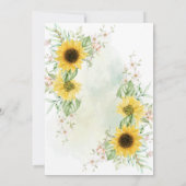 Boho Sunflowers Brautparty Einladung (Rückseite)