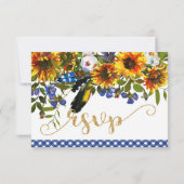 Boho Sunflowers Country Western Floral RSVP Card (Rückseite)