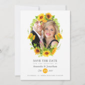 Boho Sunflowers Foto Wedding Save The Date (Vorderseite)