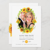 Boho Sunflowers Foto Wedding Save The Date (Vorne/Hinten)