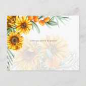 Boho Sunflowers Rustic Wedding RETT DATES Postkarte (Rückseite)