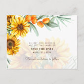 Boho Sunflowers Rustic Wedding RETT DATES Postkarte (Vorderseite)