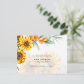 Boho Sunflowers Rustic Wedding RETT DATES Postkarte (Stehend Vorderseite)