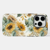 Boho Sunflowers Watercolor Gold Case-Mate iPhone Hülle (Rückseite (Horizontal))