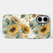Boho Sunflowers Watercolor Gold Case-Mate iPhone Hülle (Rückseite (Horizontal))