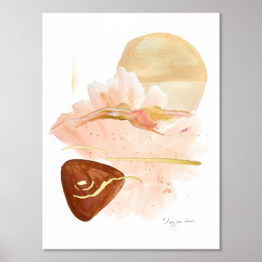 Boho Sunrise Bio Moderne Rost Gold Aquarell Foliendrucke (Vorderseite)