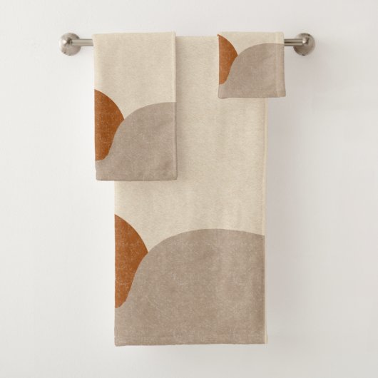 Boho Sunrise Terracotta Cream Sand Badhandtuch Set (Insitu)