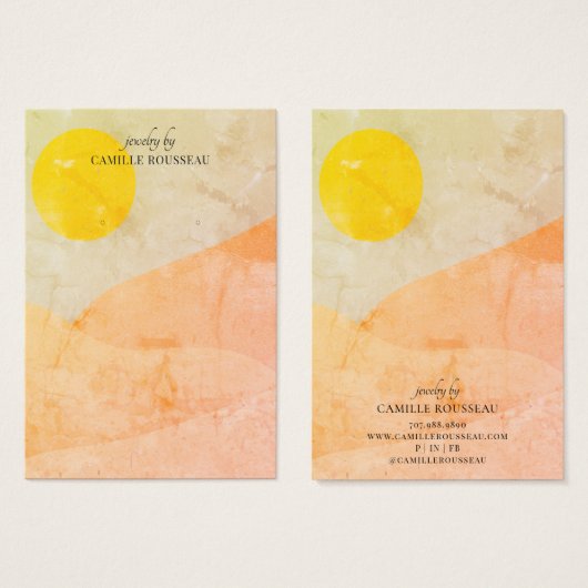 Boho Sunrise Wüste Abstrakt Earring Display Card (Vorne & Hinten)