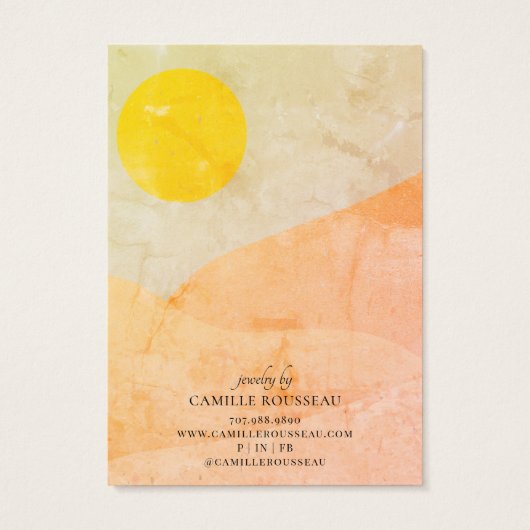 Boho Sunrise Wüste Abstrakt Earring Display Card (Rückseite)