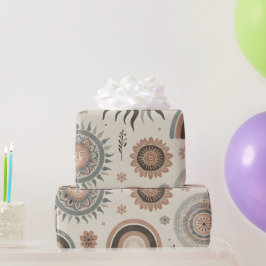 Boho Suns, Rainbows und Florals Geschenkpapier