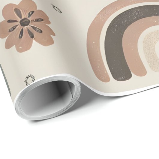 Boho Suns, Rainbows und Florals Geschenkpapier (Rolleneckpunkt)