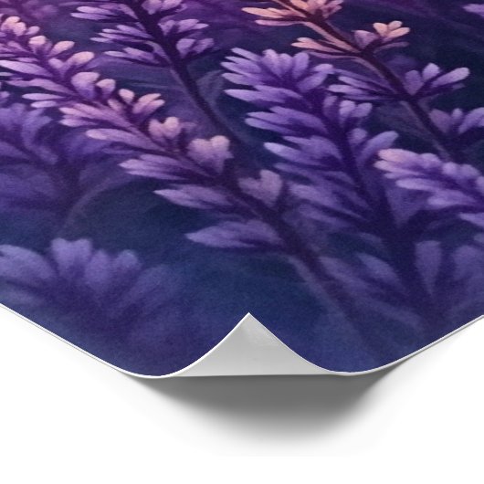 Boho Sunset Lavender Wall Art Poster (Ecke)