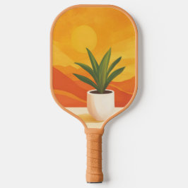 Boho Sunset Pickleball Paddle in Orange and Yellow