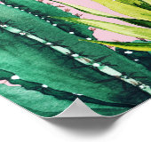 Boho Sunset Retro Floral Abstract Collage Poster (Ecke)