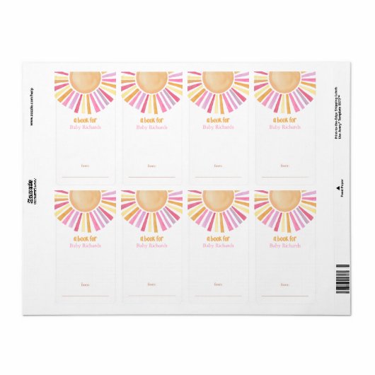 Boho sunshie Mädchen Duschbücher Aufkleber (Vorne)