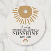 Boho sunshill Baby Dusche Regenbogen Gefallen Tag Geschenkanhänger (Rückseite)